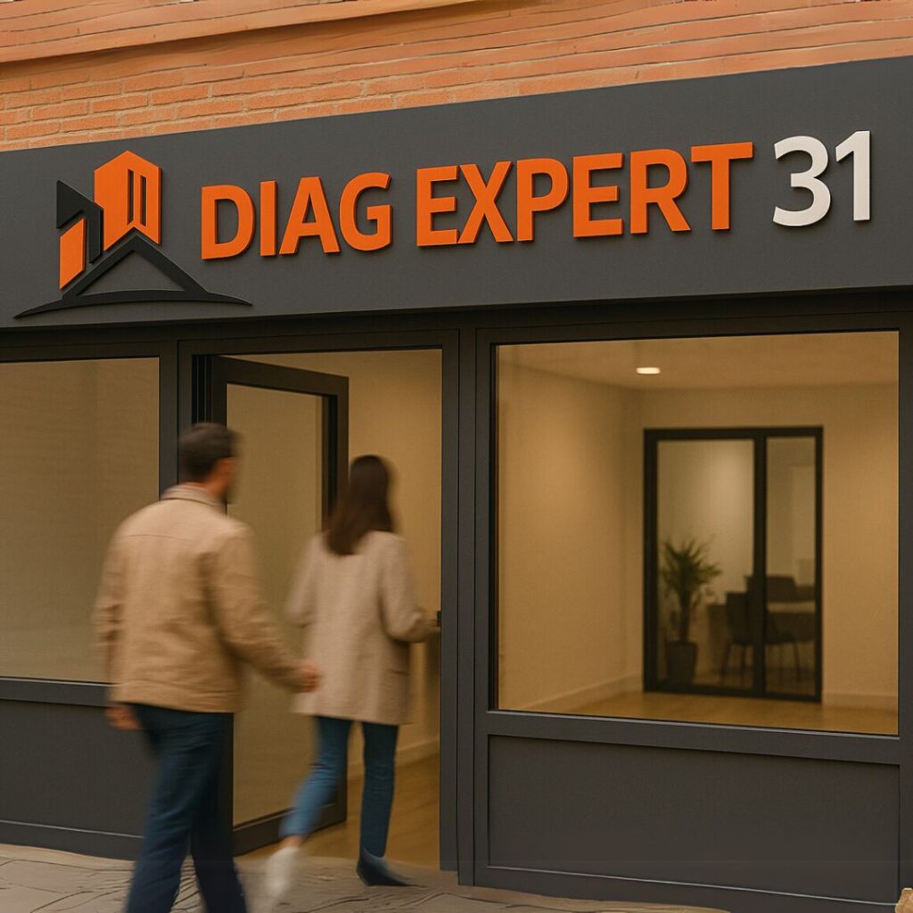 Vitrine de l'agence DIAG EXPERT 31 à Toulouse, spécialiste du diagnostic immobilier.